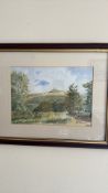 Signed watercolour landscape, framed