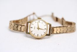 Tissot 9ct Gold case & strap ladies wristwatch wit