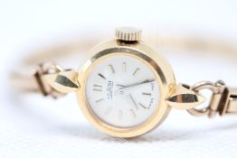 Tourist swiss made 9ct gold case & strap ladies wr
