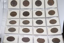 Collection of one pence coins 1917-1936