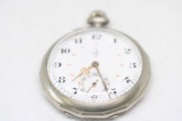 J Pocket Watch in Silver Case Marked Depose Argentan, Movement also marked with a J.