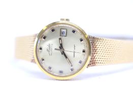 Ladies Gold Plated Mido Ocean Star Swiss Made Quartz Watch.