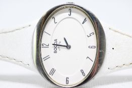 Ladies Boccia Titanium Quartz Watch on White Strap.