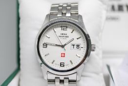 Swiss Military by Chrono Gents Swiss Made Quartz Watch with Big Date in Box with Tag, Spare links