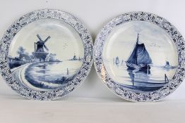 A Pair of Early 20th Century Royal Bonn Earthenware Chargers