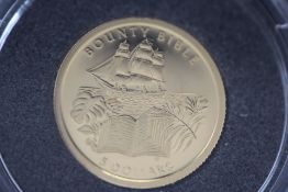 2005 5 dollars Pictcairn island bounty bible gold proof coin 2005 999.9/1000