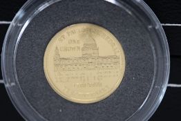 2008 St Pauls cathedral tercentenary gold coin 999.9/1000 24ct gold 13.92mm