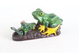 Cast Iron Two Frogs Mechanical Bank