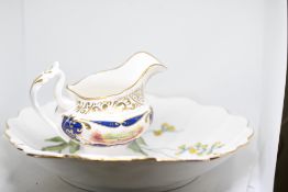 Royal Worcester milk jug together with Spode shell dish