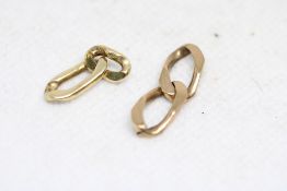 2x 9ct gold bracelet links Weight 3.5g
