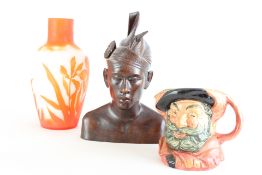 A Royal Doulton ceramic character jug and two decorative objects