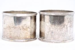 2x Silver napkin rings Weight 57g