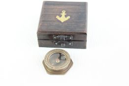Boxed brass compass royal navy
