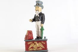 Cast iron Uncle Sam mechanical bank