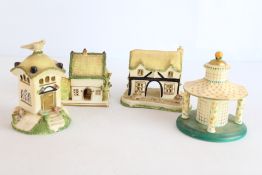A Collection of Coalport Fine Bone China Building Miniatures