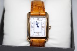 Gents Rotary Tank Shaped Quartz Watch with Date on Original Strap with Inner & Outer Box.16. Gents R
