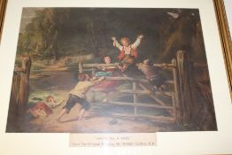 William Collins Chromolithograph Happy as a King Pears Print