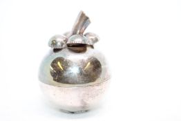 Sterling Silver Mangosteen Form Pill Box