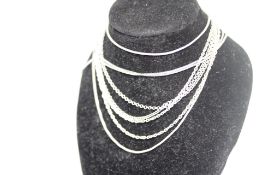 4 Silver chains & pendant