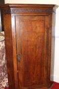 Late 18th Century Mahogany and Oak Hanging Corner Cupboard