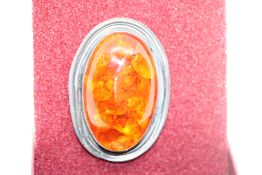 Amber pin brooch