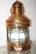 Original Seacone Copper and Brass Masthead Lantern.