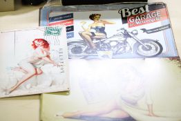 3x Reproduction metal signs