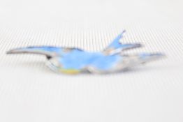 Silver Enamel bird brooch
