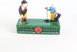 Birdie Putt Golfer and Caddy Mechanical Bank