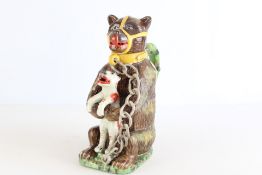 Large Staffordshire Bears's grease jug