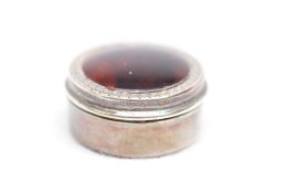 Late 19th Century Silver Agate Pill Box