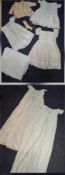 An 1830's Ayreshire christening gown and another, baby clothing and a white cotton cut-out tape lace