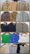 A quantity of ladies clothing to include a late 20th Century gold coloured Chinese export jacket