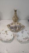 Continental ceramics to include a late 19th/early 20th Century Limoges hand painted charger, a
