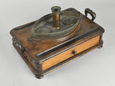 Horatio Nelson Interest: A 19th Century Ink Stand with Copper Plaque Inscribed 'Manufactured From