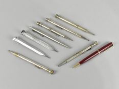 A Collection of Nine Edwardian and Later Propelling Pencils and Ballpoint Pen, Two by Parker