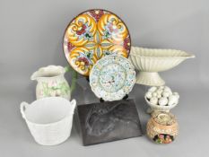 A Grouping of Various Vintage Ceramics to Include Hispania White Glazed Study of a Bowl of Fruit,