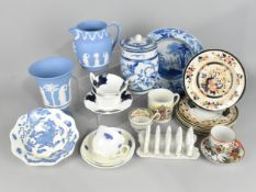 A Grouping of Various Antique and Vintage Ceramics to Comprise Wedgwood Stone China Blue Claude