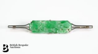 Platinum and Jade Brooch
