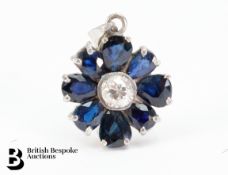 18ct Gold Sapphire and Diamond Pendant