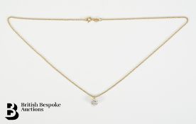 Fine Gold Solitaire Diamond Necklet