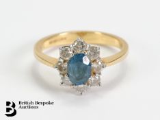 18ct Gold Blue Stone Ring