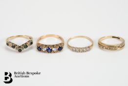 Four 9ct Gold Rings