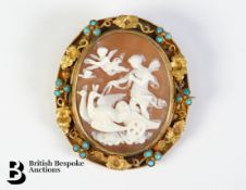 Victorian Shell Cameo Brooch