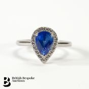 18ct White Gold 2ct Natural Sapphire and Diamond Ring