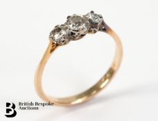 18ct Gold and Platinum Three Stone Diamond Ring