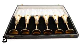 Six Silver Toasting Goblets