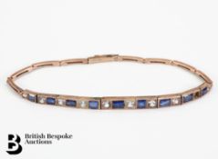 9ct Rose Gold Line Bracelet