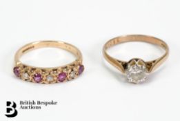 9ct Gold Ruby and Diamond Ring