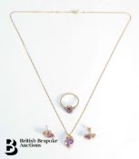 9ct Gold and Amethyst Suite